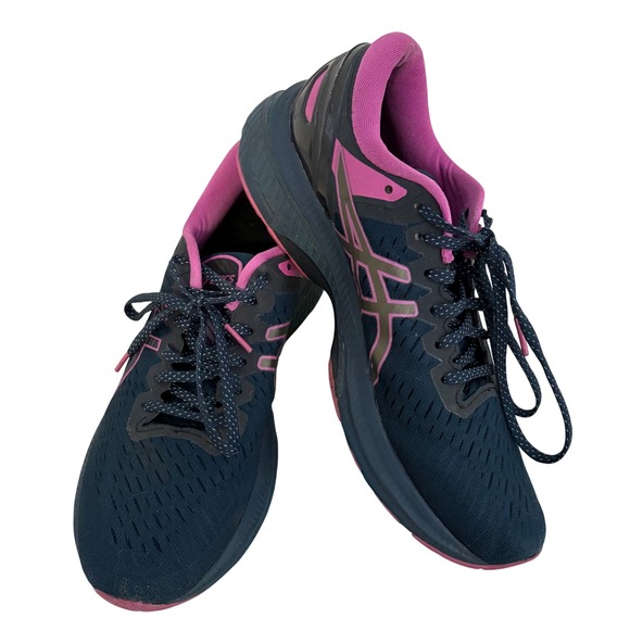 Asics Gel-Kayano Navy Blue Pink Running Walking Shoes 1012B003 Womens 8.5